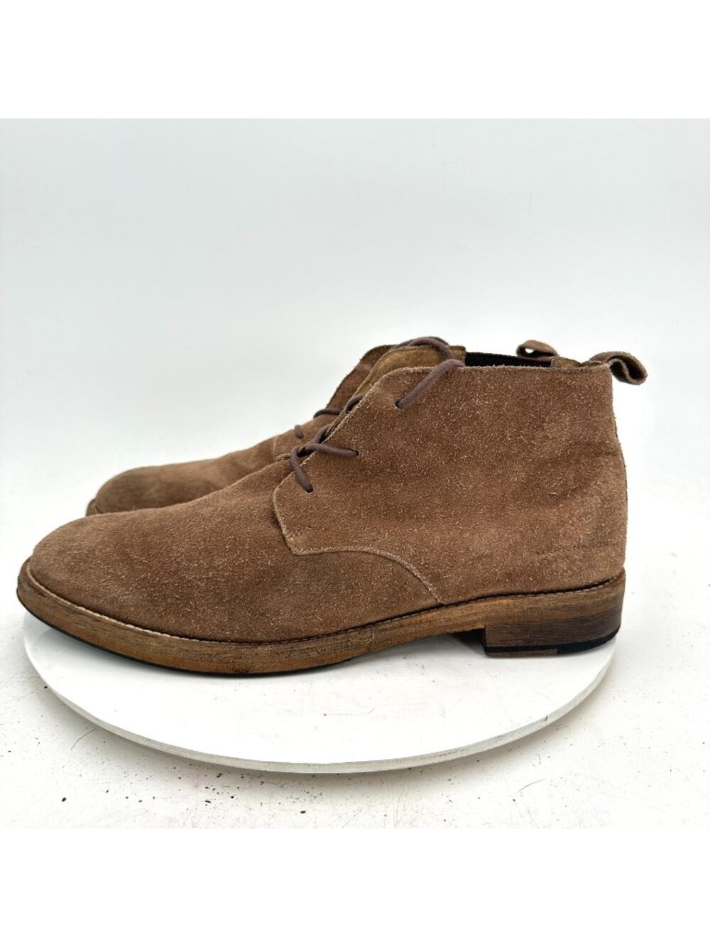 Mark Nason Men Size 10.5 Brown Sand Suede Plain Toe Lace Up Ankle Boot